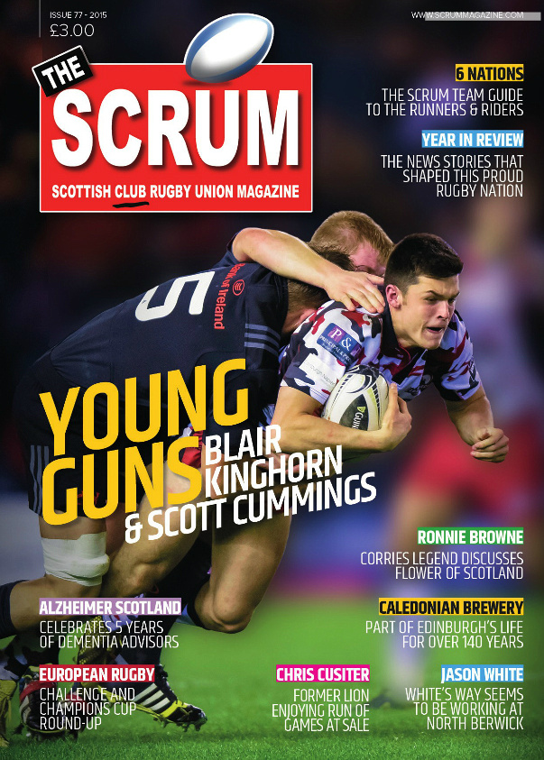Cover picture )SCRUM Magazine Issue 77) by Alastair Ross / Novantae Photography. Professional Sports,Event & Wedding Photography, Edinburgh, Scotland.